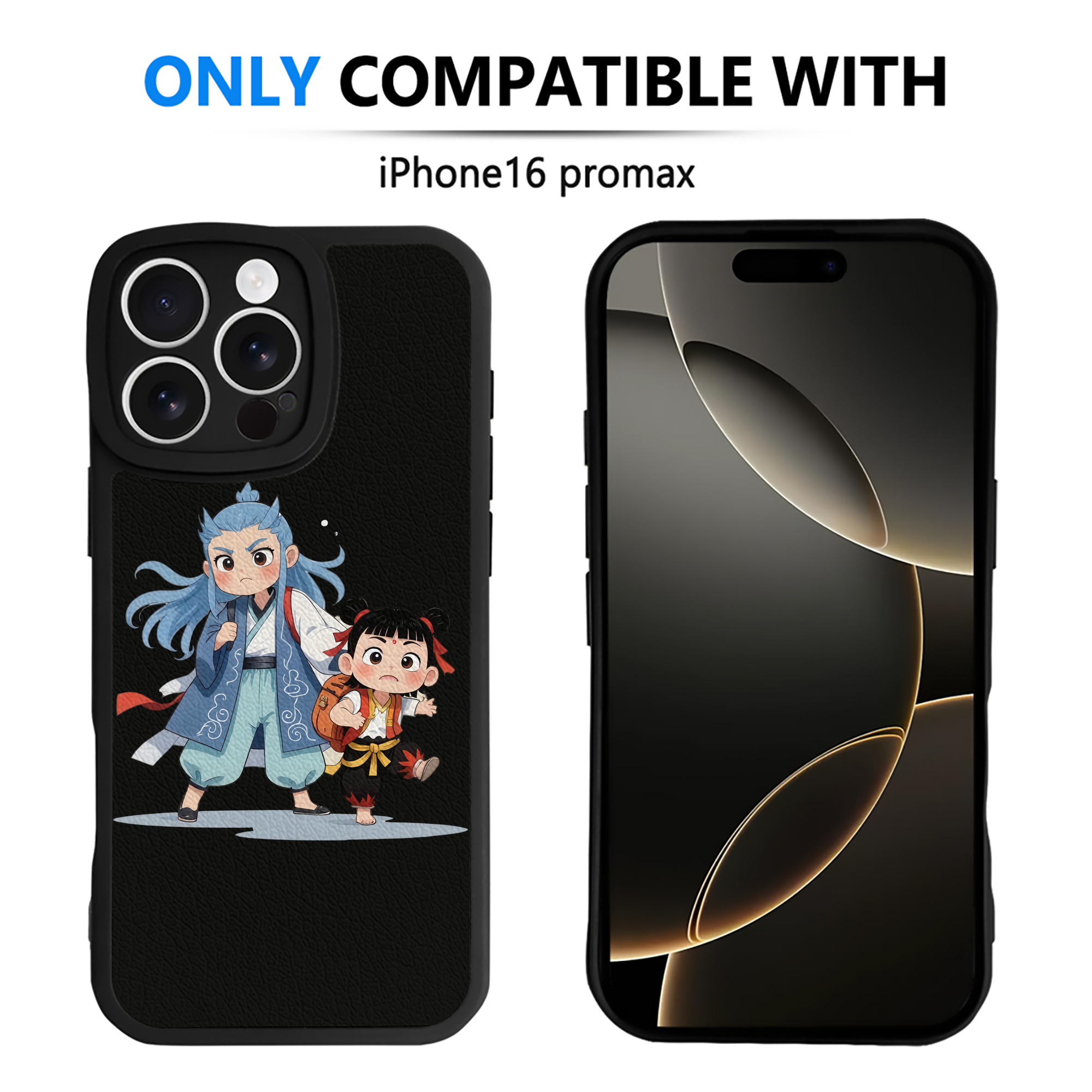（画像用） Ne Zha 2 ナタ 魔童の大暴れ 【iPhone 16シリーズ対応】シリコンスマホケース（レザー調） 材質：シリコン